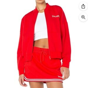 Spalding Red Zip-Front Jacket with Matching Skort Set